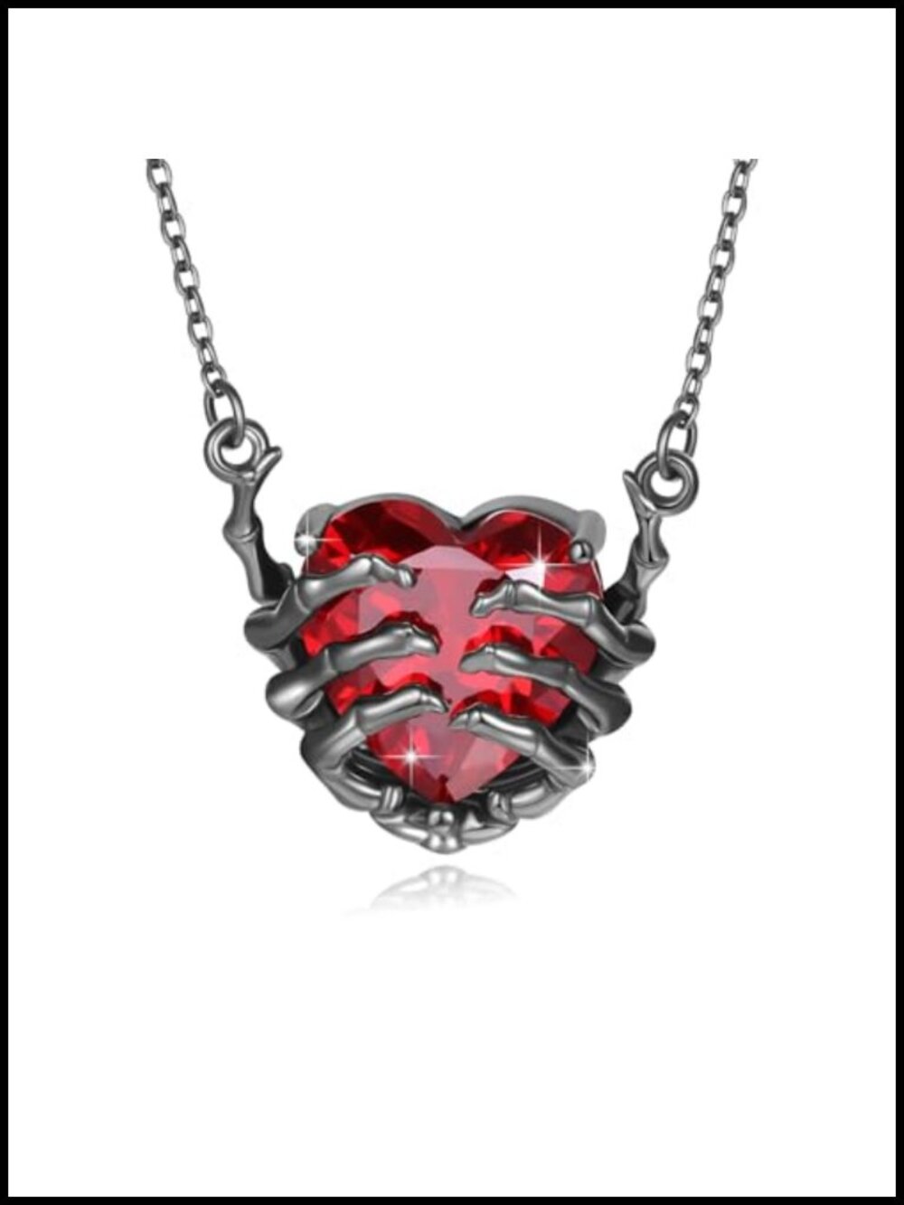 Skull Hand Pendant Necklace Gothic Metal Jewelry Gift for Men Women
